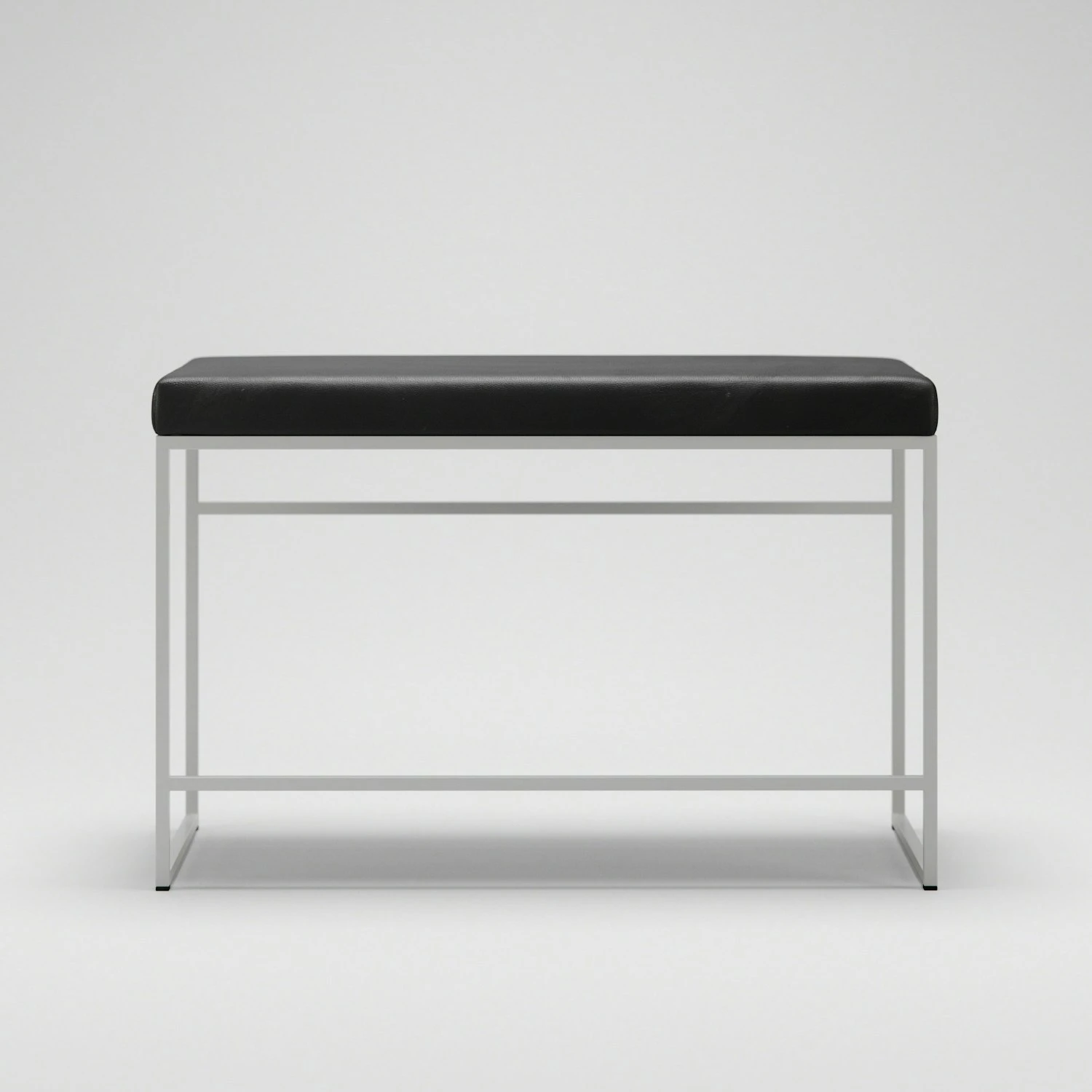 Bank, Weiß / Schwarz Leder 2 Bank, Weiß / Schwarz Leder – Bild 2