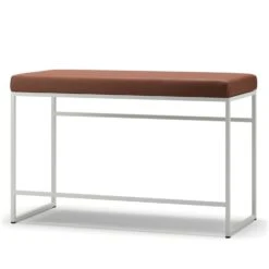 Bank, Weiß / Braun Leder