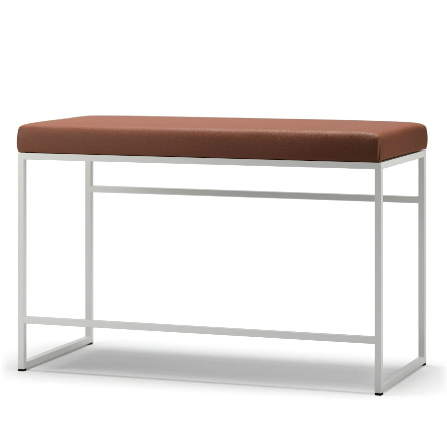 Bank, Weiß / Braun Leder 1 Bank, Weiß / Braun Leder