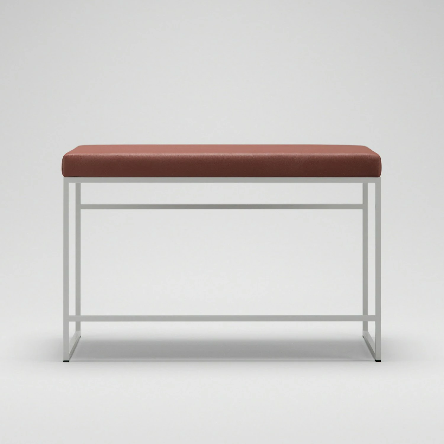 Bank, Weiß / Braun Leder 2 Bank, Weiß / Braun Leder – Bild 2