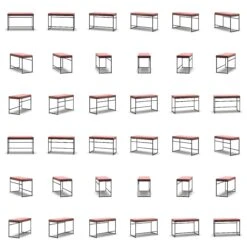 Bank, Schwarz / Rost Samt -Gubi || Hay || &Tradition Verkäufe department bank wei 90