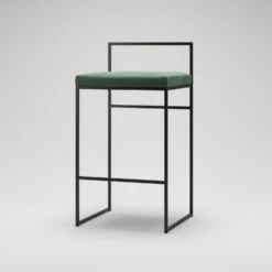 Barhocker Mit Rückenlehne 80 Cm, Schwarz / Grün Samt -Gubi || Hay || &Tradition Verkäufe department barhocker niedrig hoch ruckenlehne 136
