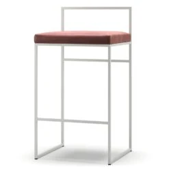 Gubi || Hay || &Tradition Verkäufe 14 Barhocker Mit Rückenlehne 80 Cm, Weiß / Rost Samt
