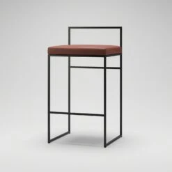 Barhocker Mit Rückenlehne 80 Cm, Schwarz / Braun Leder -Gubi || Hay || &Tradition Verkäufe department barhocker niedrig hoch ruckenlehne 84