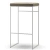 Barhocker Ohne Rückenlehne 77 Cm, Weiß / Taupe Samt