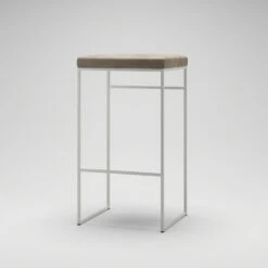 Barhocker Ohne Rückenlehne 77 Cm, Weiß / Taupe Samt -Gubi || Hay || &Tradition Verkäufe department barhocker ohne ruckenlehne schwarz 173