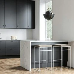 Barhocker Ohne Rückenlehne 77 Cm, Weiß / Taupe Samt -Gubi || Hay || &Tradition Verkäufe department barhocker ohne ruckenlehne schwarz 175