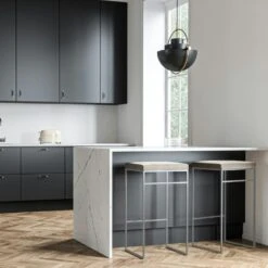 Barhocker Ohne Rückenlehne 77 Cm, Grau / Taupe Samt -Gubi || Hay || &Tradition Verkäufe department barhocker ohne ruckenlehne schwarz 203