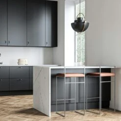 Barhocker Mit Rückenlehne 90 Cm, Grau / Braun Leder -Gubi || Hay || &Tradition Verkäufe department barstuhl mit hoher ruckenlehne schwarz 132