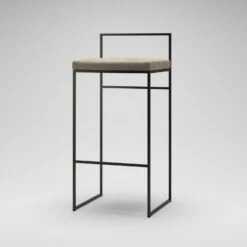 Barhocker Mit Rückenlehne 90 Cm, Schwarz / Taupe Samt -Gubi || Hay || &Tradition Verkäufe department barstuhl mit hoher ruckenlehne schwarz 145