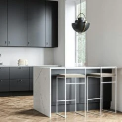 Barhocker Mit Rückenlehne 90 Cm, Weiß / Taupe Samt -Gubi || Hay || &Tradition Verkäufe department barstuhl mit hoher ruckenlehne schwarz 175