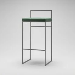 Barhocker Mit Rückenlehne 90 Cm, Grau / Grün Samt -Gubi || Hay || &Tradition Verkäufe department barstuhl mit hoher ruckenlehne schwarz 214