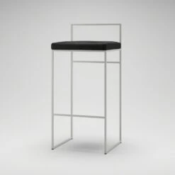 Barhocker Mit Rückenlehne 90 Cm, Weiß / Schwarz Samt -Gubi || Hay || &Tradition Verkäufe department barstuhl mit hoher ruckenlehne schwarz 92