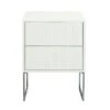 Line Nachttisch,  Weiß / Chrome