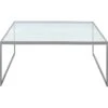 Square Kaffeetisch, 102x102 Cm, Silver Grey/Glass