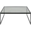 Square Kaffeetisch, 102x102 Cm, Schwarz/Glass
