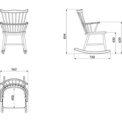J52G Rocking Chair, White -Gubi || Hay || &Tradition Verkäufe fdb mbler j52g rocking chair 1