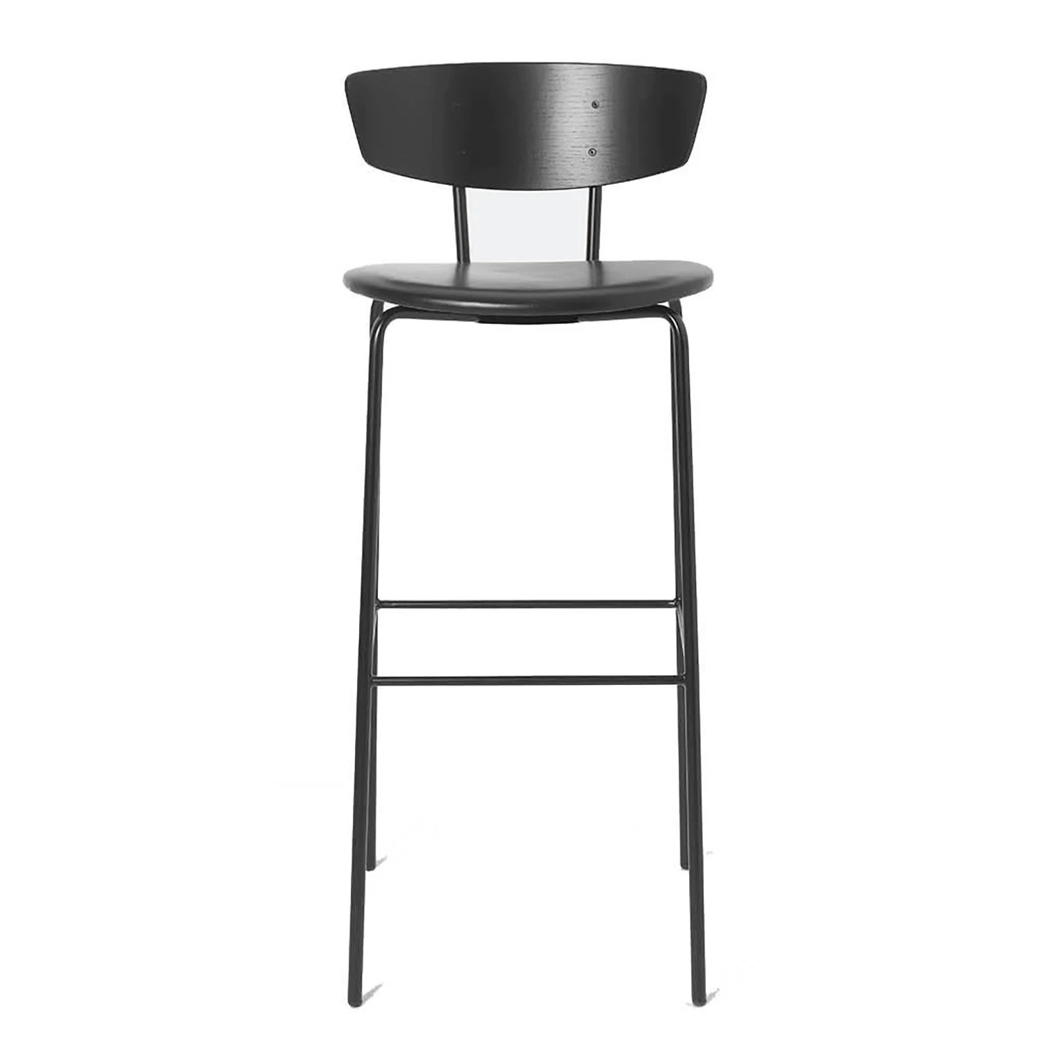 Ferm LIVING Herman Bar Chair High, Black/Black Leather 1 Ferm LIVING Herman Bar Chair High, Black/Black Leather
