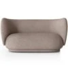 Ferm LIVING Rico Brushed 2-Sitzer-Sofa, Warmes Grau