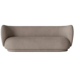 Ferm LIVING Rico Brushed 3-Sitzer-Sofa, Warmes Grau