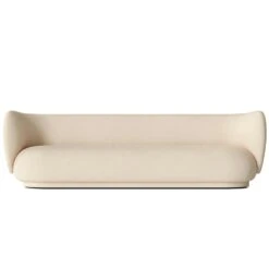 Ferm LIVING Rico Brushed 4-Sitzer-Sofa, Altweiß