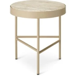 Ferm LIVING Travertine Beistelltisch Cashmere Ø40 Cm