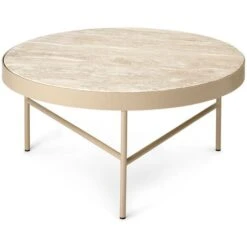 Ferm LIVING Travertine Kaffeetisch Cashmere Ø70,5 Cm