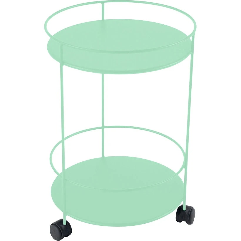 Guinguette Wheeled Table Ø40, Green Opaline 1 Guinguette Wheeled Table Ø40, Green Opaline