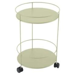 Guinguette Side Wheeled Table Ø40, Willow Green