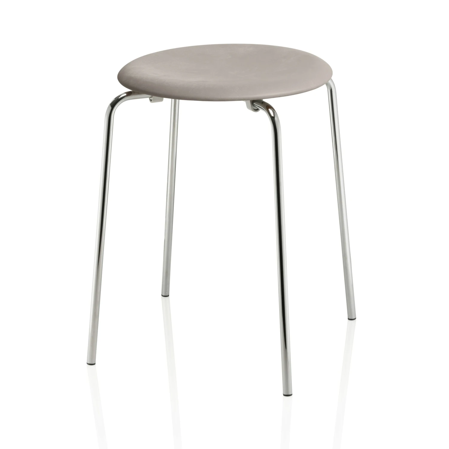 Fritz Hansen Dot Hocker, Lavagrau / Chrom 1 Fritz Hansen Dot Hocker, Lavagrau / Chrom