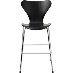Fritz Hansen Series 7 Kinderstuhl, Schwarz / Chrom