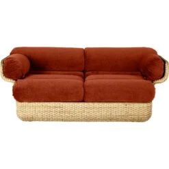 Gubi Basket 2-Sitzer-Sofa, Rattan / Belsuede Sp Fr 133