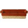 Gubi Basket 3-Sitzer-Sofa, Rattan / Belsuede Sp Fr 133