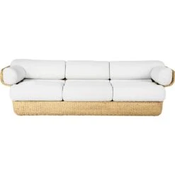 Gubi Basket 3-Sitzer-Sofa, Rattan / Lorkey 40