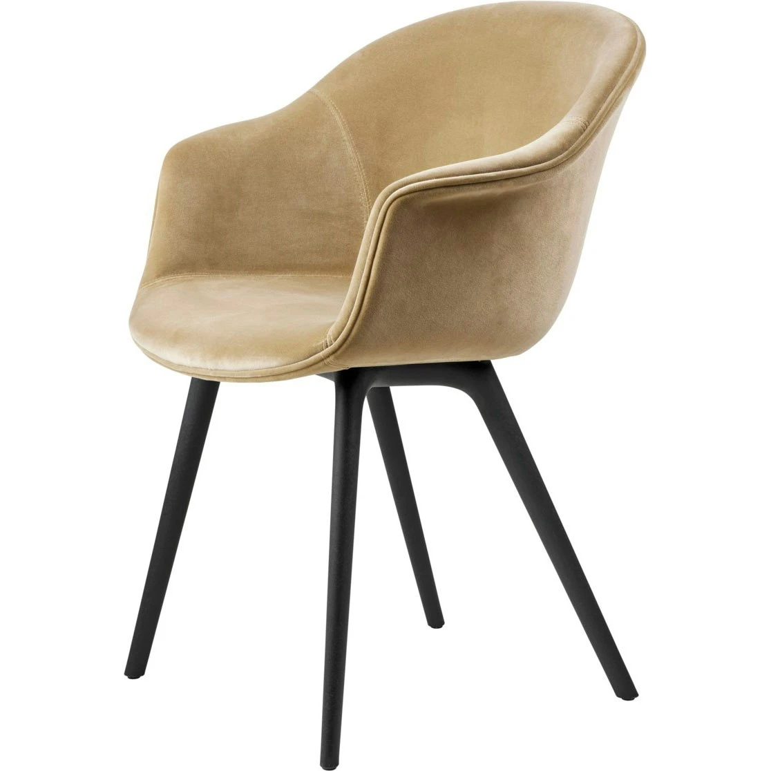 Gubi Bat Esszimmerstuhl Gepolstert / Kunststoffbasis, Graugrün 1 Gubi Bat Esszimmerstuhl Gepolstert / Kunststoffbasis, Graugrün