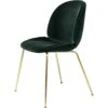 Gubi Beetle Stuhl Brass / Velvet, Dark Green