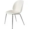 Gubi Beetle Dining Chair Unupholstered, Conic Base Black Chromed, Alabaster Wh
