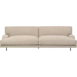 Gubi Flaneur Sofa FC 2-Sitzer, Bein Schwarz / Hot Madison 073 Beige