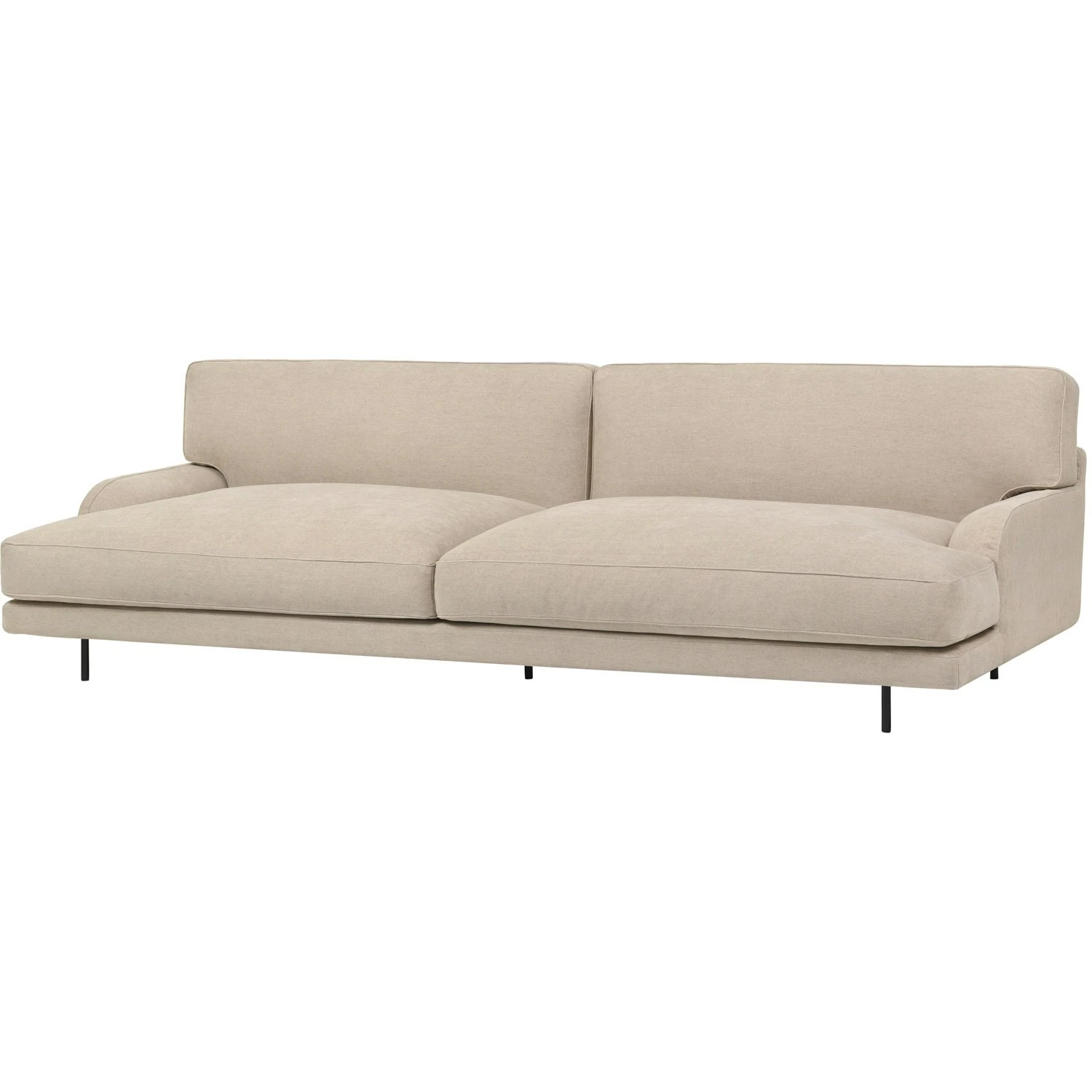 Gubi Flaneur Sofa FC 2-Sitzer, Bein Schwarz / Hot Madison 073 Beige 2 Gubi Flaneur Sofa FC 2-Sitzer, Bein Schwarz / Hot Madison 073 Beige – Bild 2