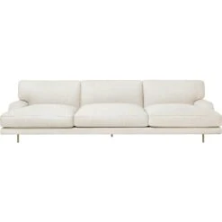 Gubi Flaneur Sofa LC 3-Sitzer, Beine Messing / Hot Madison 419 Off White