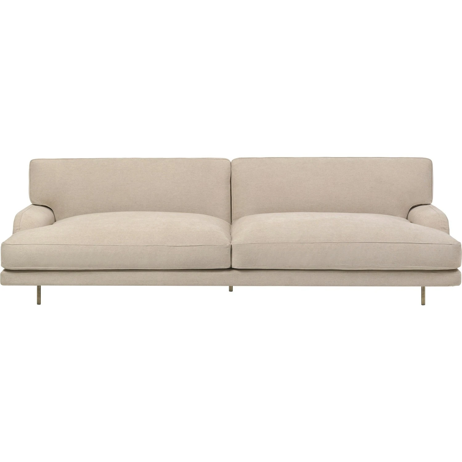 Gubi Flaneur Sofa LC 2-Sitzer, Beine Messing / Hot Madison 073 Beige 1 Gubi Flaneur Sofa LC 2-Sitzer, Beine Messing / Hot Madison 073 Beige