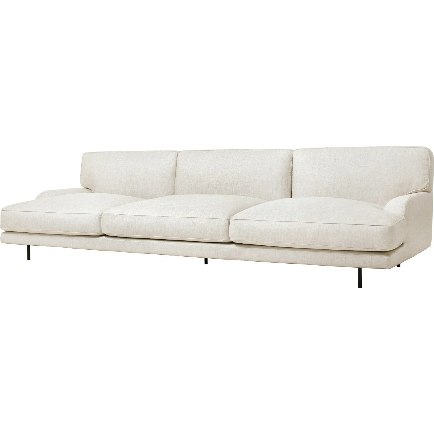 Gubi Flaneur Sofa LC 3-Sitzer, Beine Schwarz / Hot Madison 419 Off White 1 Gubi Flaneur Sofa LC 3-Sitzer, Beine Schwarz / Hot Madison 419 Off White