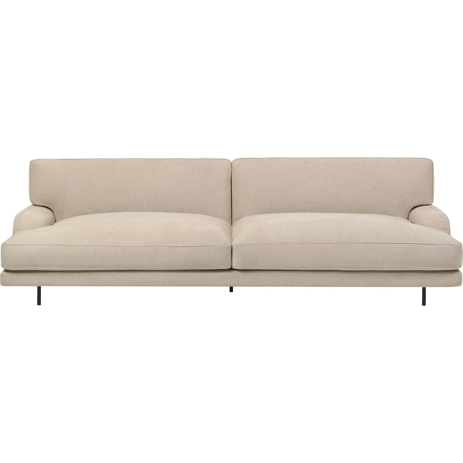 Gubi Flaneur Sofa LC 2-Sitzer, Beine Schwarz / Hot Madison 073 Beige 1 Gubi Flaneur Sofa LC 2-Sitzer, Beine Schwarz / Hot Madison 073 Beige