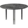 Gubi IOI Kaffeetisch Schwarz / Messing / Grau Marmor, Ø70 Cm