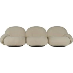 Gubi Pacha Sofa 3-Sitzer PG4, Belsuede 007 / Black Base
