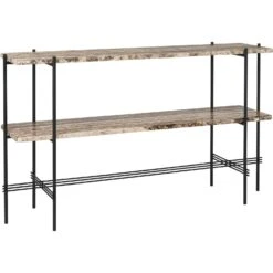 Gubi TS Console Tisch 120x30x72, 2 Racks Schwarz / Weiß Travertin 7 Gubi TS Console Tisch 120x30x72, 2 Racks Schwarz / Weiß Travertin -Gubi || Hay || &Tradition Verkäufe gubi ts console tisch 120x30x72 2 racks schwarz 1
