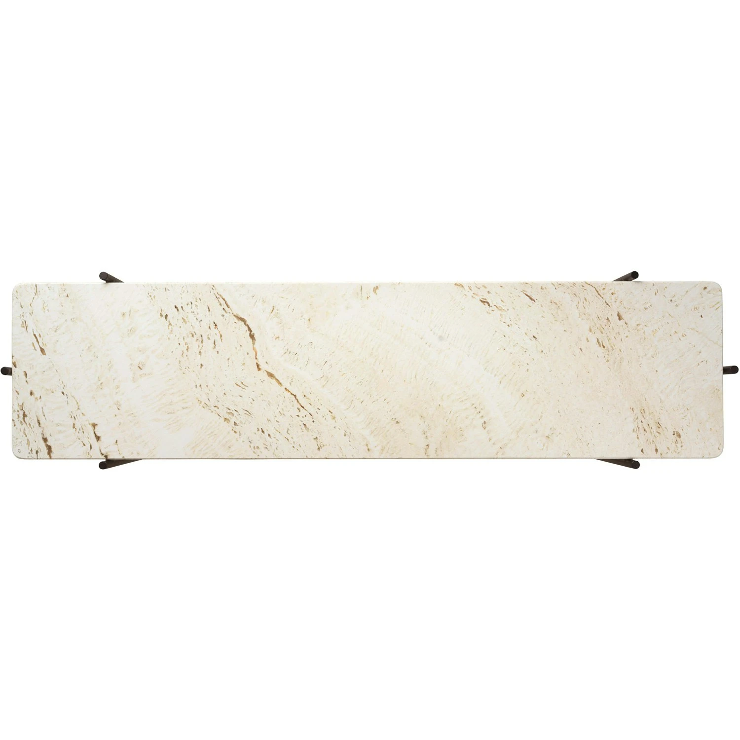 Gubi TS Console Tisch 120x30x72, 2 Racks Schwarz / Weiß Travertin 3 Gubi TS Console Tisch 120x30x72, 2 Racks Schwarz / Weiß Travertin – Bild 3