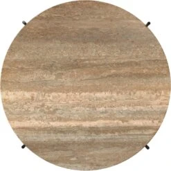 Gubi TS Kaffeetisch 80 Cm, Schwarz / In Warmem Taupe Travertin -Gubi || Hay || &Tradition Verkäufe gubi ts tisch large 80cm h35cm braun marmor 16