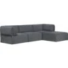 Gubi Wonder 3-Sitz-Sofa/ Chaise Longue, Hot Madison 1294/096 LC