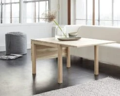 Klassik 3E Kaffeetisch Mit Klappen, 75x75 Cm, Weiß Geölt Eiche 6 Klassik 3E Kaffeetisch Mit Klappen, 75x75 Cm, Weiß Geölt Eiche -Gubi || Hay || &Tradition Verkäufe haslev 3e coffee table 75x75 white oiled oak 2 leaves 2